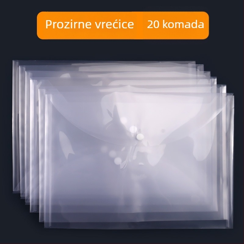 A4 torba za dokumente za učenike – prozirna, od poliestera, velika kapaciteta, zatvaranje na snap, za pohranu testnih radova