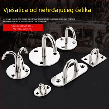 Set kuki od nehrđajućeg čelika za strop: U‑oblik vršni kukica, kukica za stropni ventilator, kukica za vrećicu s pijeskom, kukica za svjetlo, hvataljka kukica, fiksna kukica, željezni prsten i pribor