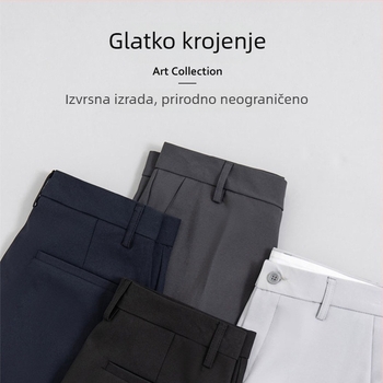 Muške hlače u korejskom stilu s ravnim krojem, za proljeće i jesen, casual, 9/10 duljina, za mlade