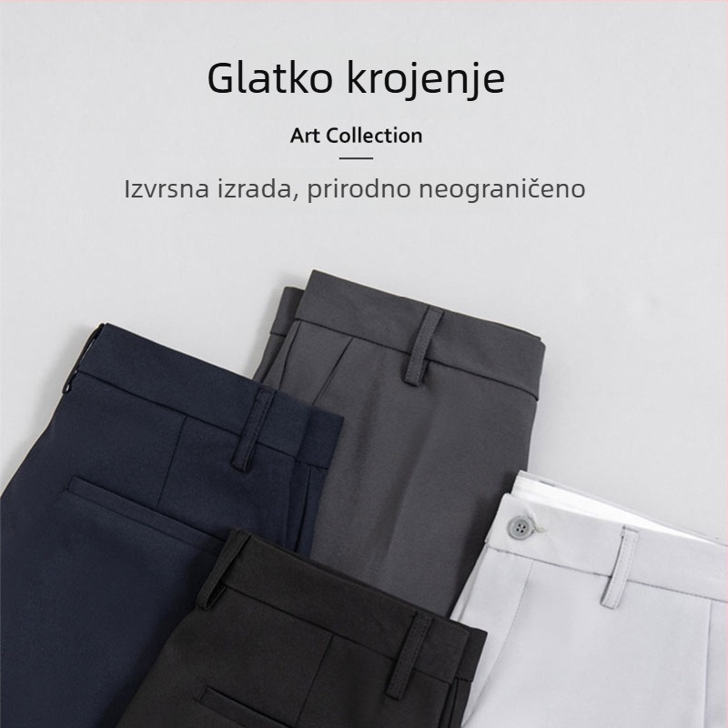 Muške hlače u korejskom stilu s ravnim krojem, za proljeće i jesen, casual, 9/10 duljina, za mlade