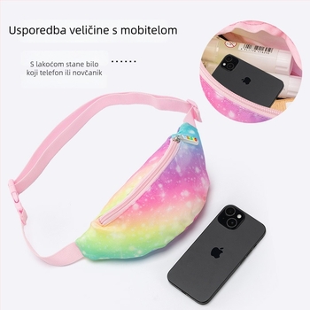 Nova dječja crossbody torba s šarenim gradijentnim printom, od Oxford platna, lagana za djevojčice