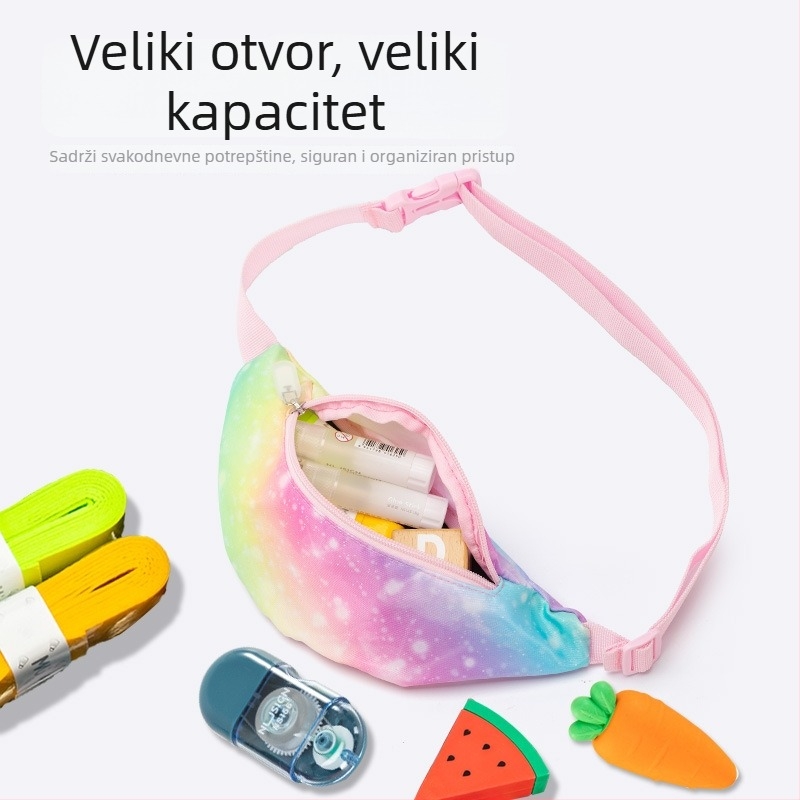 Nova dječja crossbody torba s šarenim gradijentnim printom, od Oxford platna, lagana za djevojčice