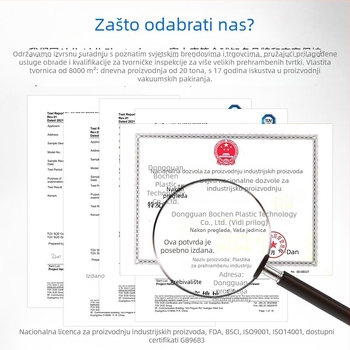 Bochen vakuumske vrećice za hranu s teksturiranim ventilom za očuvanje svježine i hlađenje, zaštita od prašine i vlage