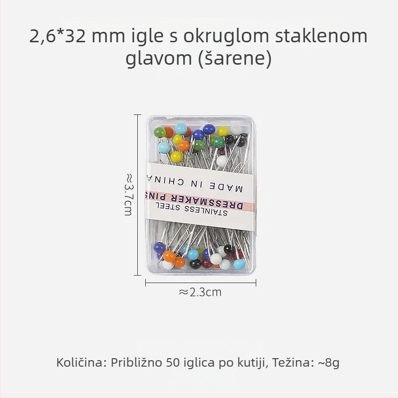 Perle igle s velikom glavom za šivanje, pozicioniranje i oblikovanje odjeće
