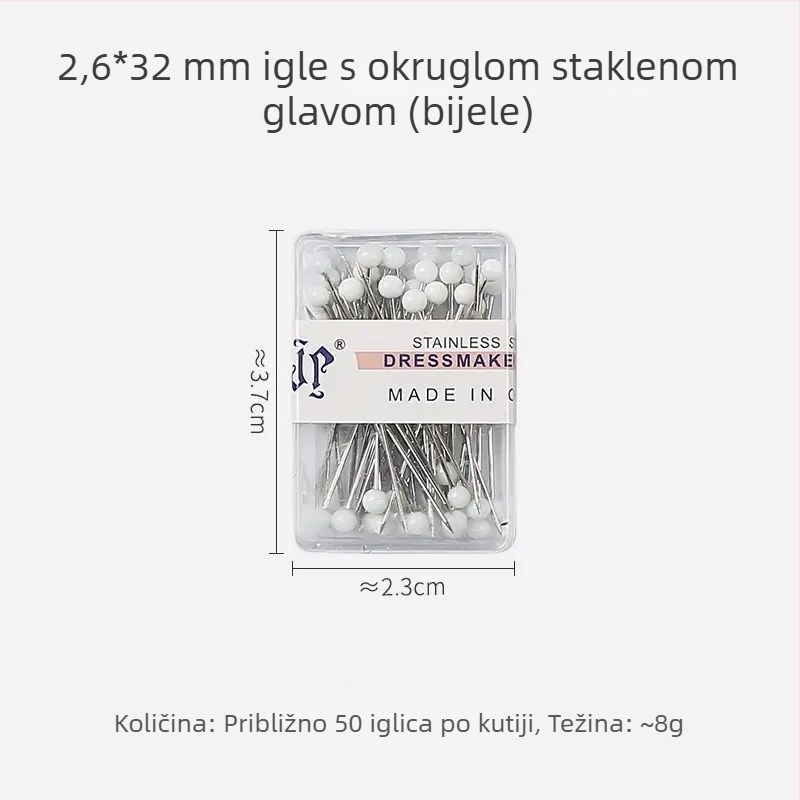 Perle igle s velikom glavom za šivanje, pozicioniranje i oblikovanje odjeće