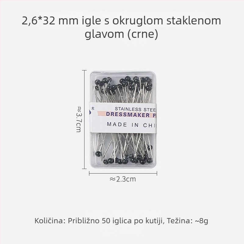Perle igle s velikom glavom za šivanje, pozicioniranje i oblikovanje odjeće