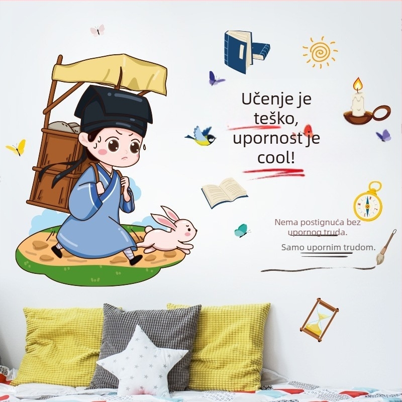 Kreativne zidne naljepnice s pozitivnom energijom – inspirativne naljepnice za učeničke sobe, škole i učionice, samoljepljivi zidni dekor