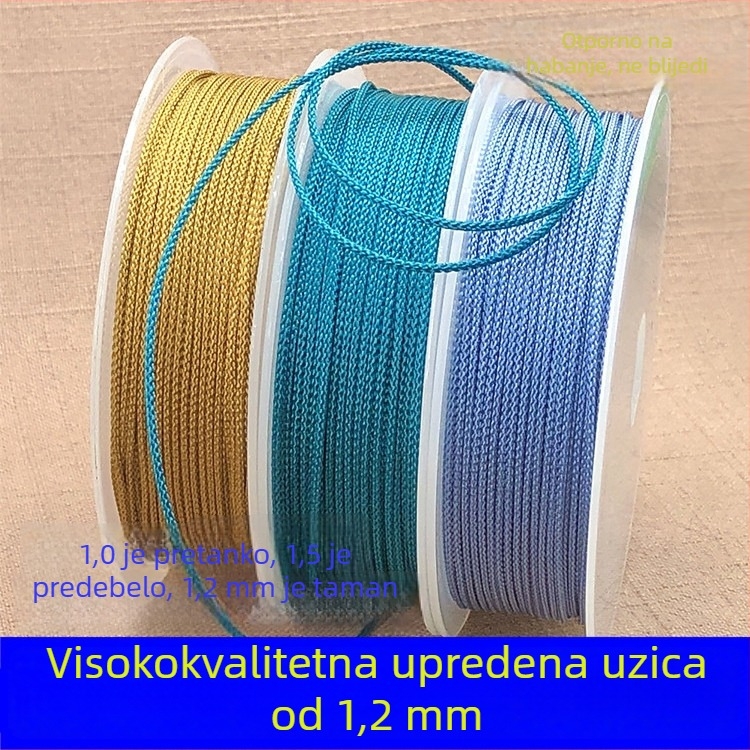 Visokokvalitetan Manbo užad 1,2 mm za Bodhi narukvicu s Vajra zvijezdom i Mjesecom, otporan na habanje i promjenu boje, pleteni konac