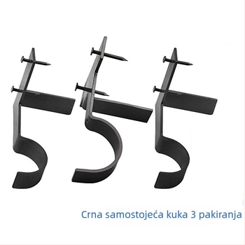 Držači za zavjese bez bušenja, rimski stil, čelik, srebrna, moderan minimalistički dizajn