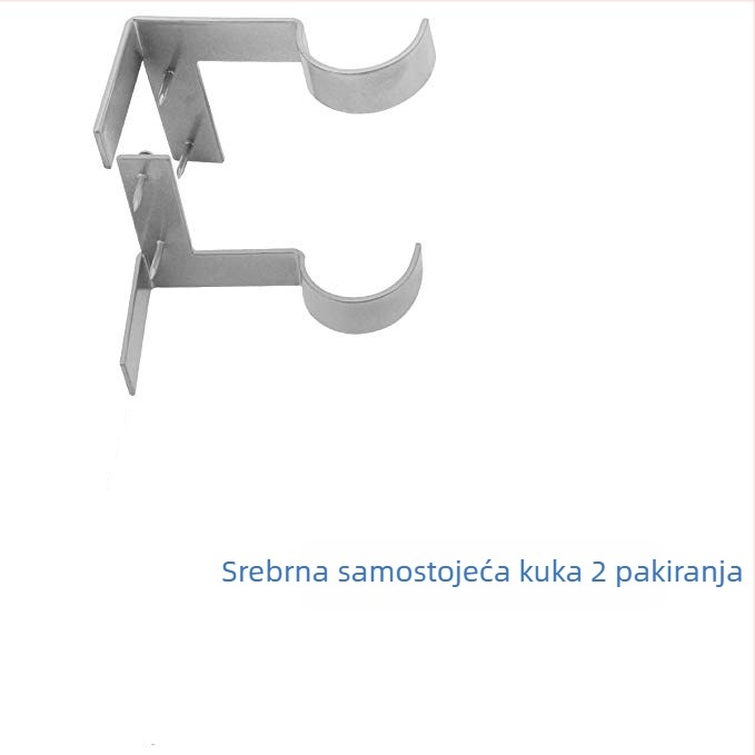 Držači za zavjese bez bušenja, rimski stil, čelik, srebrna, moderan minimalistički dizajn