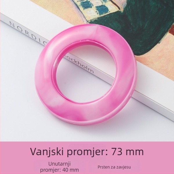 Plastične kružne zavjese prstenovi, 73 mm, kreativni prozračni dizajn s rupama, pribor za šipku zavjese
