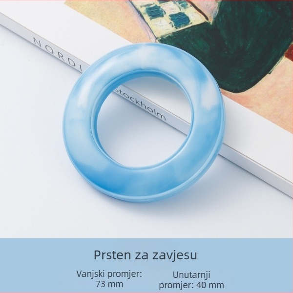 Plastične kružne zavjese prstenovi, 73 mm, kreativni prozračni dizajn s rupama, pribor za šipku zavjese