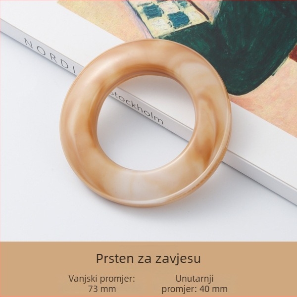 Plastične kružne zavjese prstenovi, 73 mm, kreativni prozračni dizajn s rupama, pribor za šipku zavjese