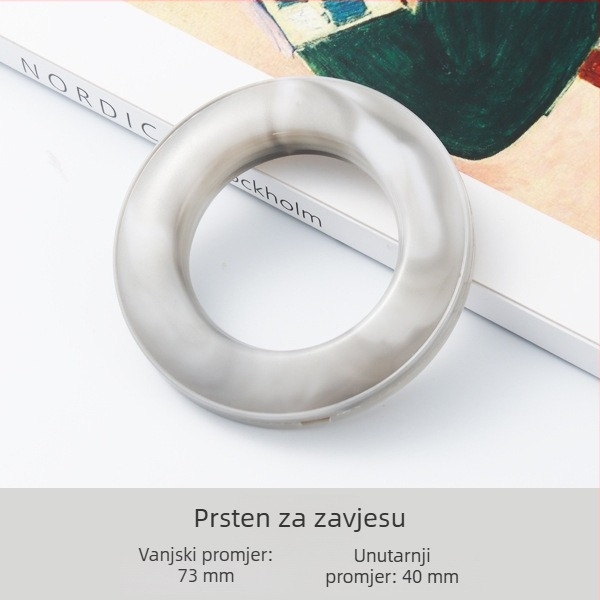 Plastične kružne zavjese prstenovi, 73 mm, kreativni prozračni dizajn s rupama, pribor za šipku zavjese