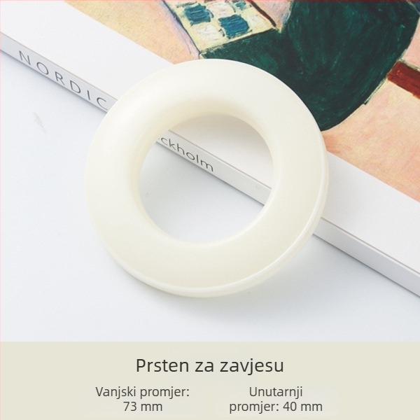 Plastične kružne zavjese prstenovi, 73 mm, kreativni prozračni dizajn s rupama, pribor za šipku zavjese