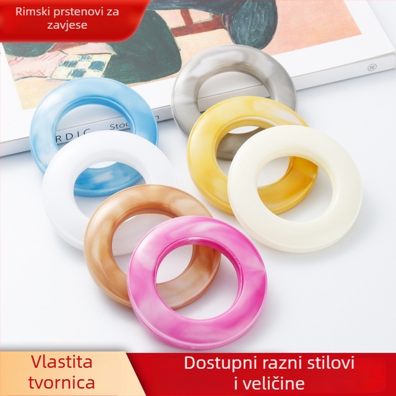 Plastične kružne zavjese prstenovi, 73 mm, kreativni prozračni dizajn s rupama, pribor za šipku zavjese