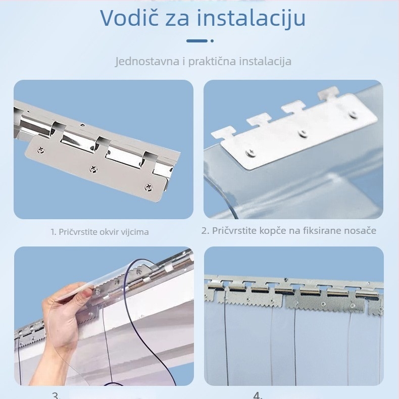 Prozirna PVC zavjesa za vrata za cijelu godinu zaštitu od vjetra i odjeljak za klimatizaciju — mekana zavjesa za kućna i poslovna vrata