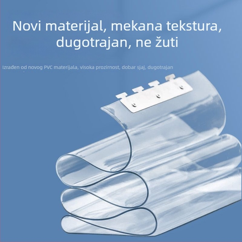 Prozirna PVC zavjesa za vrata za cijelu godinu zaštitu od vjetra i odjeljak za klimatizaciju — mekana zavjesa za kućna i poslovna vrata