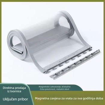 Magnetna prozirna PVC zavjesa za vrata klima uređaja – otporna na vjetar, hladnoću i prašinu, mekana kućna zavjesa