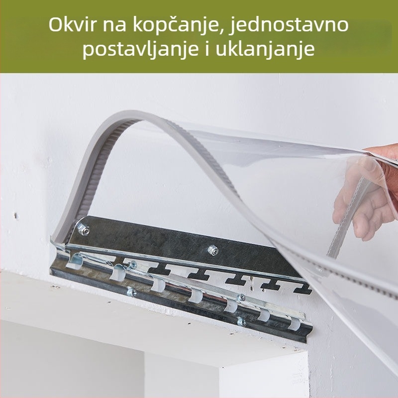 Magnetna prozirna PVC zavjesa za vrata klima uređaja – otporna na vjetar, hladnoću i prašinu, mekana kućna zavjesa
