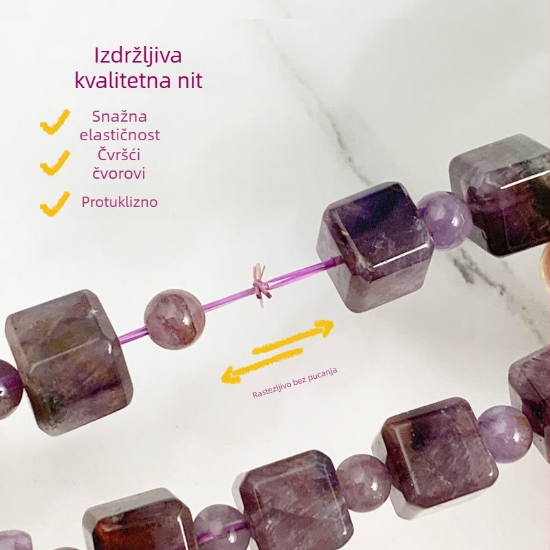 Ažurirana plosnata elastična nit za narukvice, pakiranje 60 m, 0,8 mm nit za navlačenje kristalnih perli