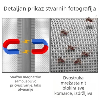 Zavjesa za vrata protiv komaraca s magnetskom trakom, novi model 2026, vrhunske kvalitete za kućnu i poslovnu upotrebu, pregradna zavjesa