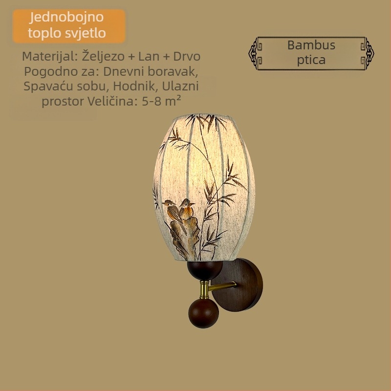 Nova zidna lampa u kineskom stilu sa estetikom dinastije Song za dnevni boravak, glavnu spavaću sobu i hodnik.