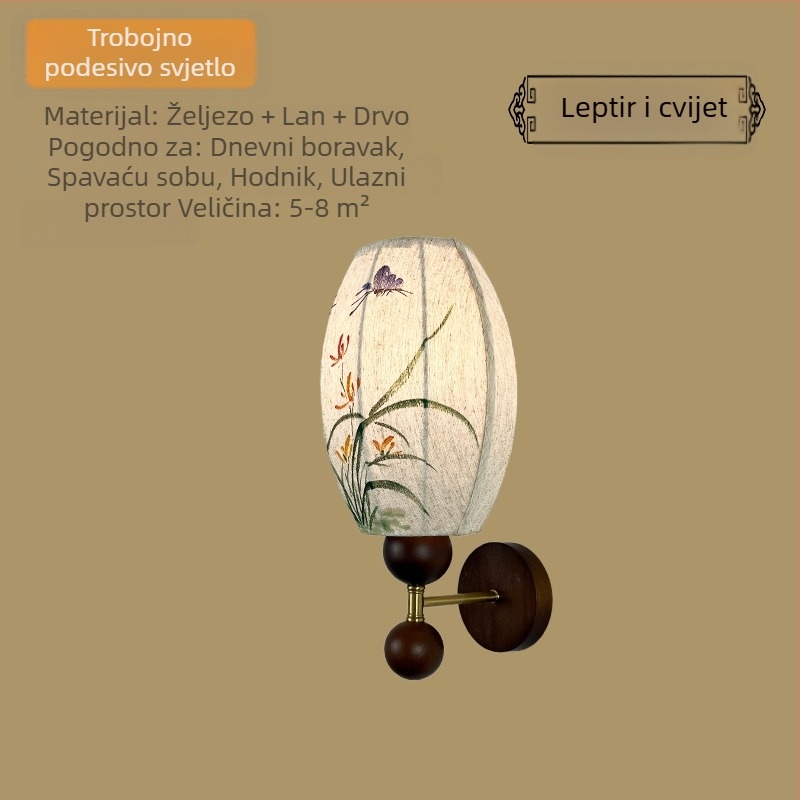 Nova zidna lampa u kineskom stilu sa estetikom dinastije Song za dnevni boravak, glavnu spavaću sobu i hodnik.