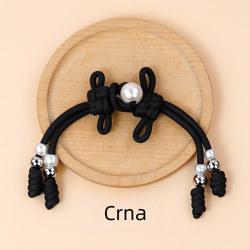 Ručni kineski čvor s perlama – vintage dekorativna kopča za vuneni kaput
