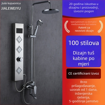 Zidni tuš panel od 304 nehrđajućeg čelika s digitalnim zaslonom i LED svjetlom