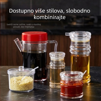 Akrilna boca za ocat i plastični set začina za restorane, uz pipirnicu i kutiju za začine
