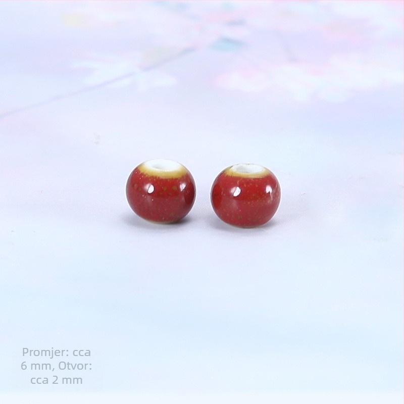 Keramičke perle promjera 6 mm, retro stil, ručno glazirane, visokotemperaturno pečene, materijal za DIY nakit