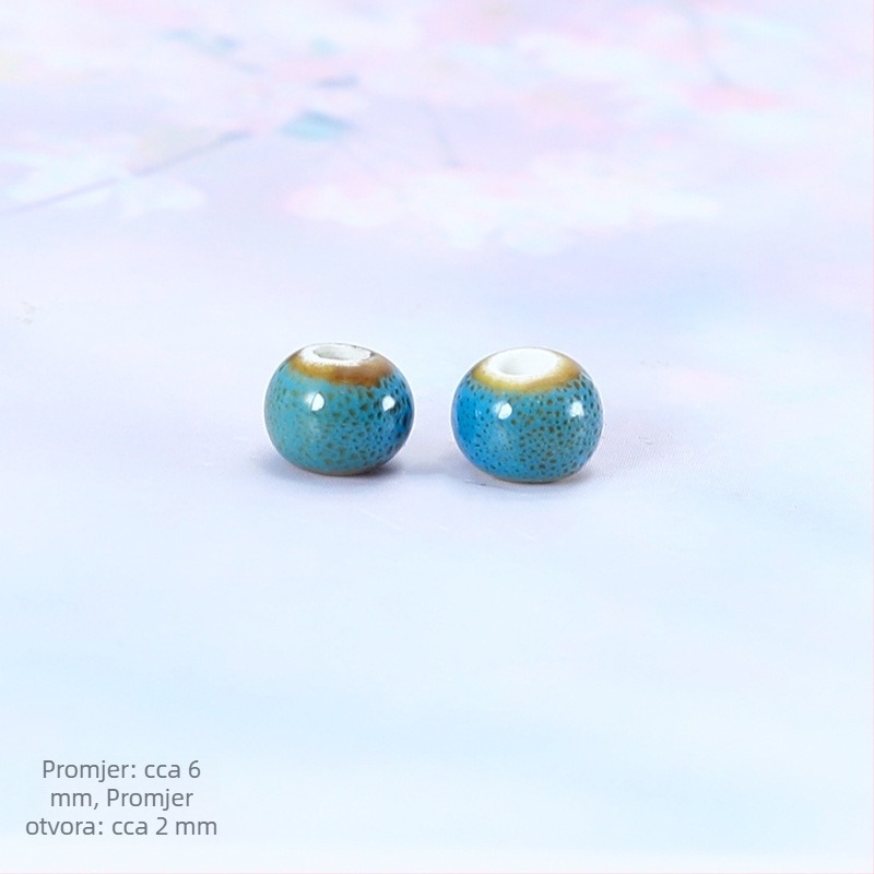 Keramičke perle promjera 6 mm, retro stil, ručno glazirane, visokotemperaturno pečene, materijal za DIY nakit