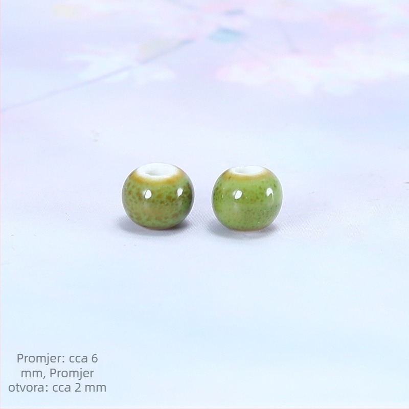 Keramičke perle promjera 6 mm, retro stil, ručno glazirane, visokotemperaturno pečene, materijal za DIY nakit