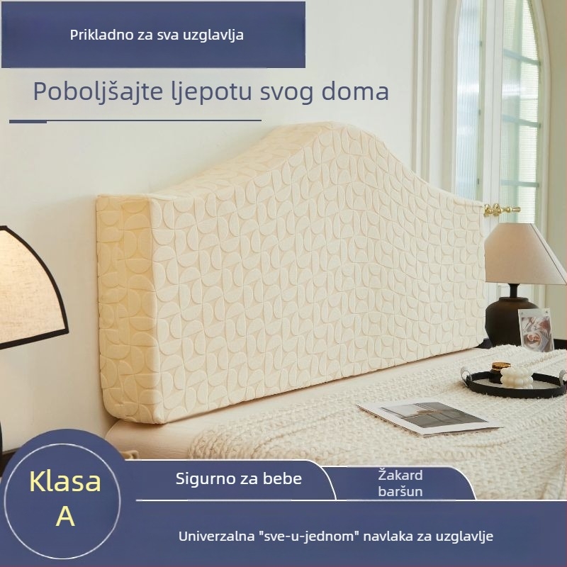 Univerzalna navlaka za uzglavlje kreveta u europskom stilu, za zakrivljeno drveno uzglavlje, novo debelo mekano pokrivanje, otporno na klizanje i prašinu