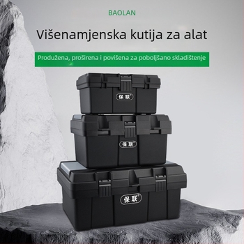 Industrijska velika plastična kutija za alate, prijenosna, može se montirati u automobil, višenamjenska za kućne popravke i električne radove