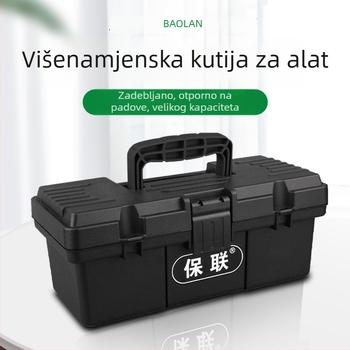 Industrijska velika plastična kutija za alate, prijenosna, može se montirati u automobil, višenamjenska za kućne popravke i električne radove
