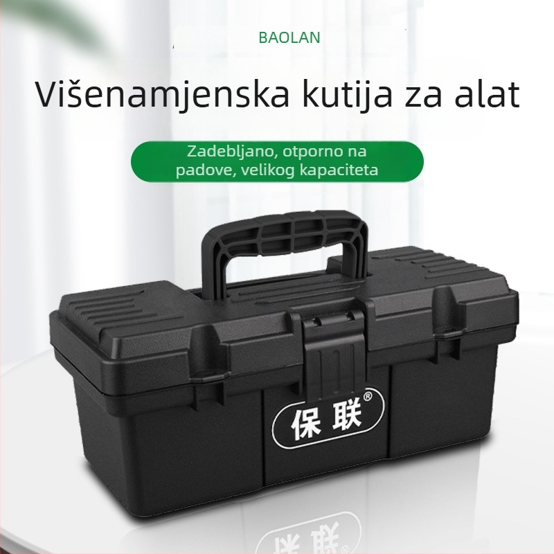 Industrijska velika plastična kutija za alate, prijenosna, može se montirati u automobil, višenamjenska za kućne popravke i električne radove