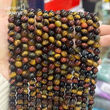 Raznobojno tigrovo oko okrugle perle, 4 mm, za DIY nakit