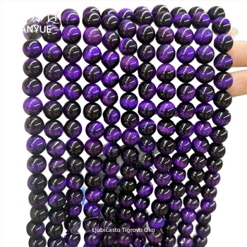 Raznobojno tigrovo oko okrugle perle, 4 mm, za DIY nakit
