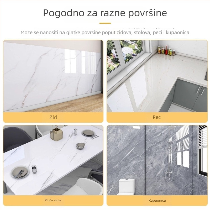 Samo-oljepljivi zidni dekor s uzorkom pločica, vodootporan, otporan na vlagu i plijesan, periva