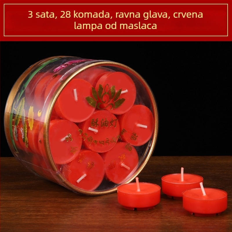 Perle svijeće od biljnog gheeja, lotus, 28 kom., šarene, 4-satno sagorijevanje
