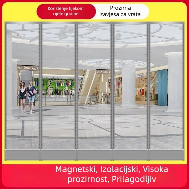 Magnetna zavjesa za vrata, prozirna zaštita od vjetra za klimatizaciju, mekana PVC zavjesa za vrata, kućna i komercijalna upotreba, toplinska pregrada za ljeto