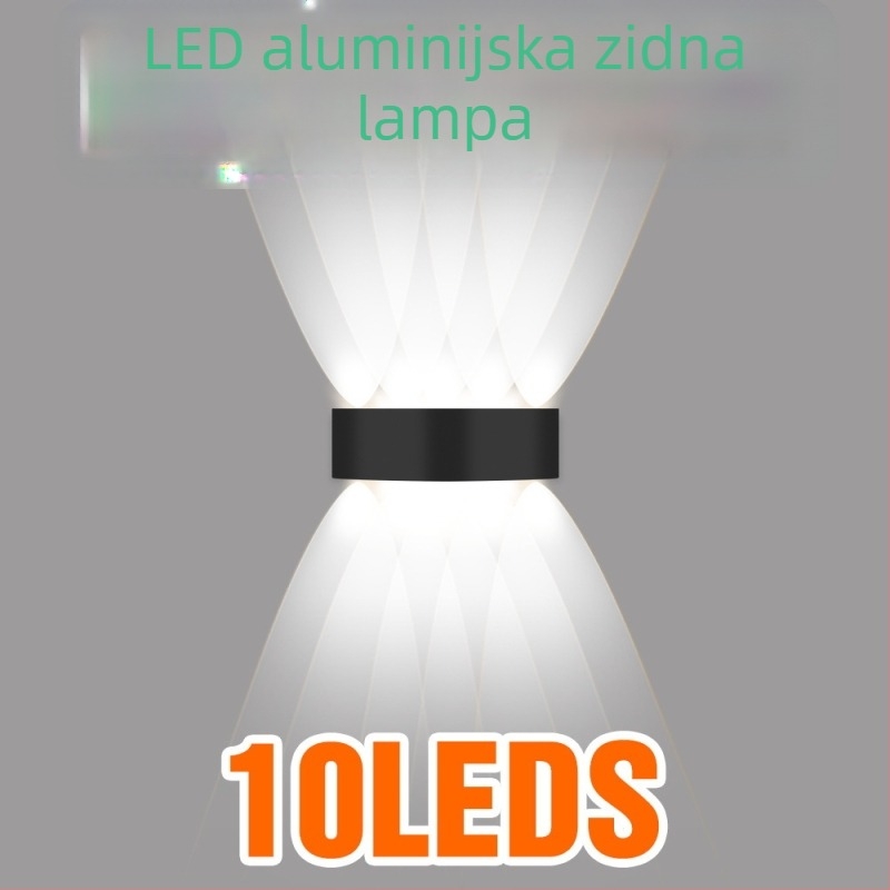 Dvostruka LED vanjska zidna svjetiljka, vodootporna za vrt, dvorište, balkon i ulaz, zidna montaža, štedljivo osvjetljenje