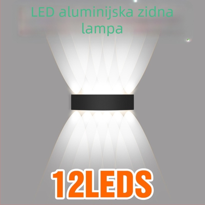 Dvostruka LED vanjska zidna svjetiljka, vodootporna za vrt, dvorište, balkon i ulaz, zidna montaža, štedljivo osvjetljenje