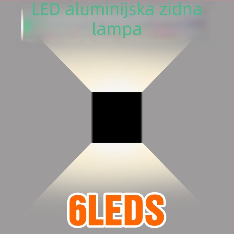 Dvostruka LED vanjska zidna svjetiljka, vodootporna za vrt, dvorište, balkon i ulaz, zidna montaža, štedljivo osvjetljenje