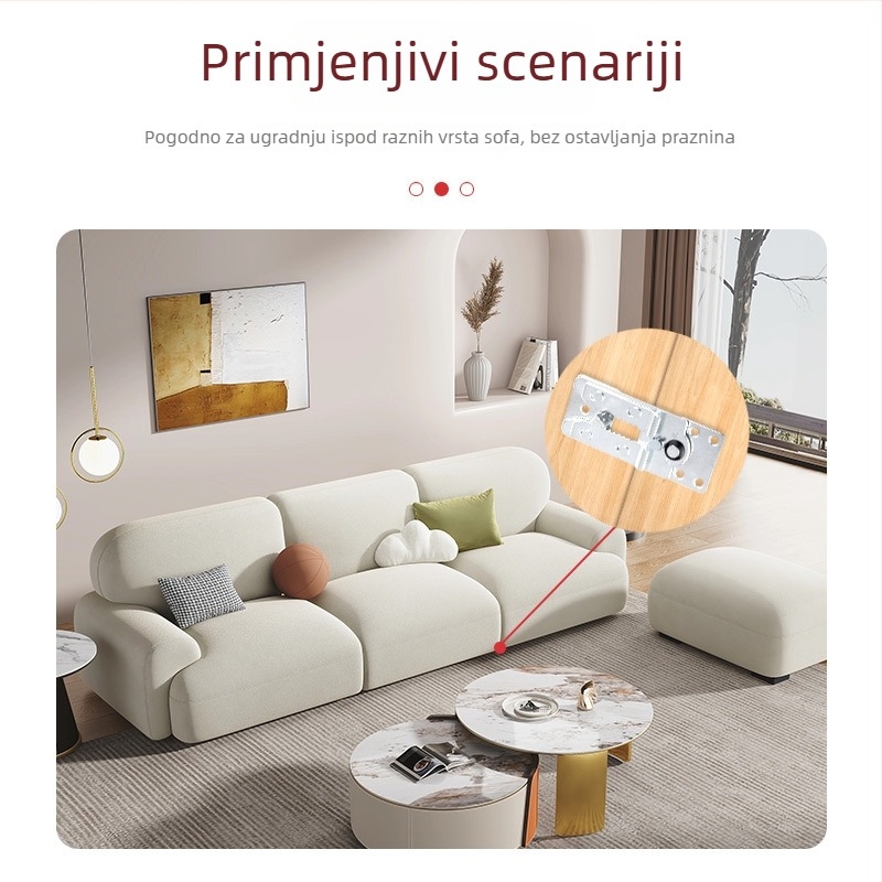 Dvojno funkcijski kovinski spojnik za kauč sa kopčom i plug-in hardverom, od željeza