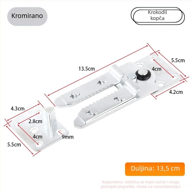 Dvojno funkcijski kovinski spojnik za kauč sa kopčom i plug-in hardverom, od željeza