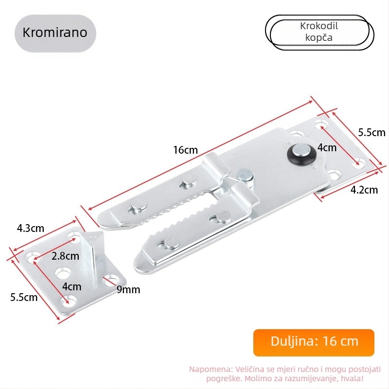 Dvojno funkcijski kovinski spojnik za kauč sa kopčom i plug-in hardverom, od željeza