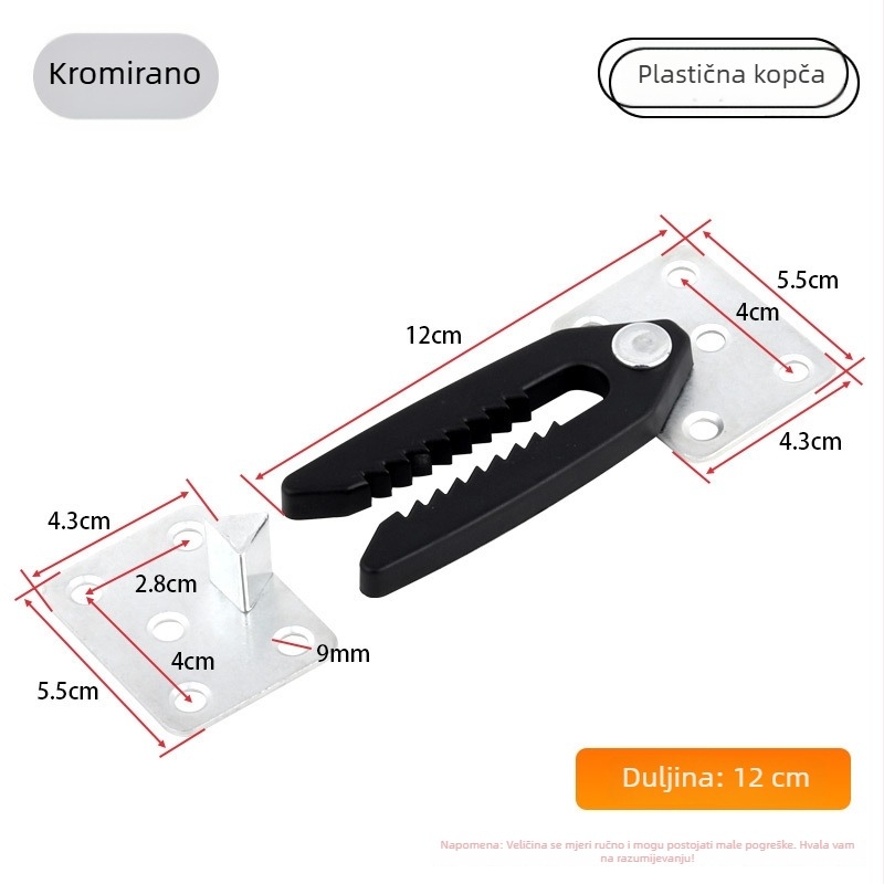 Dvojno funkcijski kovinski spojnik za kauč sa kopčom i plug-in hardverom, od željeza